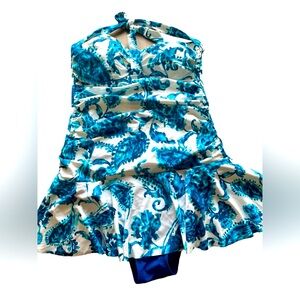 Chaps One Piece Swim Suit Floral (6)